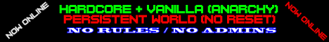 Banner for Vanilla Anarchy server - No rules / No Admins Minecraft server