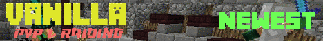 Banner for NEWEST SNAPSHOT | Vanilla Raiding Minecraft server