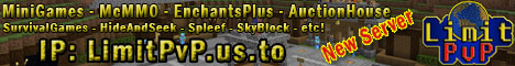 Banner for [1.8-1.15] LimitPvP Minecraft server