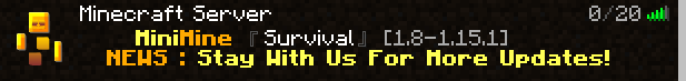 Banner for MinMine MCMMO SURVIVAL Minecraft server